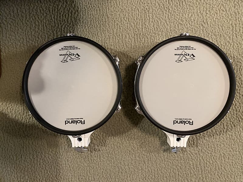 2- Roland PD-105 White v-drum pads (Price Reduced) | Reverb