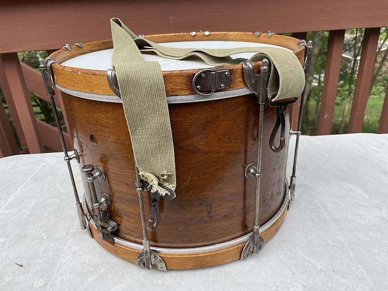 Gretsch 10X15" Parade Snare Drum 1940's - Mahogany/Maple with strap image 1