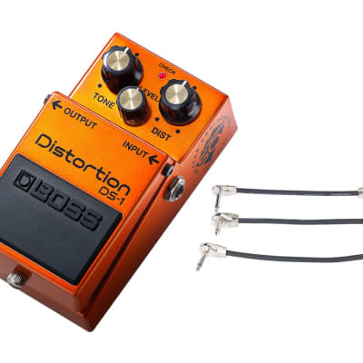 Boss 50th Anniversary DS-1 Distortion Pedal + Gator Patch Cable 3 Pack for sale