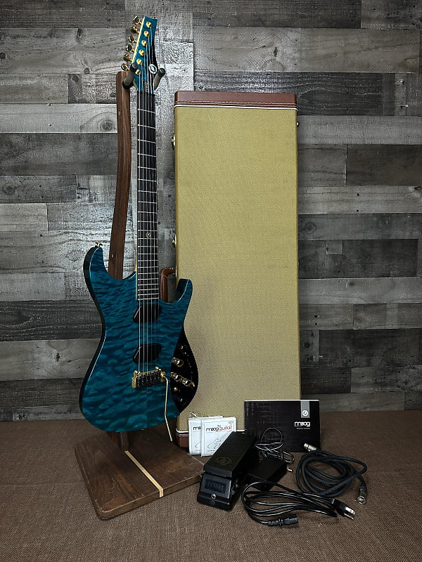 MOOG Paul Vo Collectors Edition Prototype (6 of 8!) Sustain Guitar W/OHSC - Blue Quilt image 1