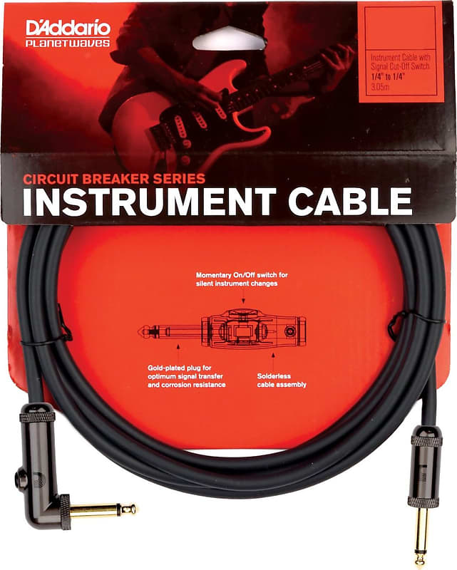 Planet Waves 20' Right Angle Circuit Breaker Instrument Cable image 1