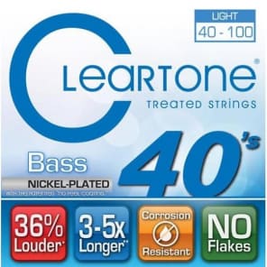 Cleartone 6440 Coated Nickel Bass Guitar Strings - Light (40-100)