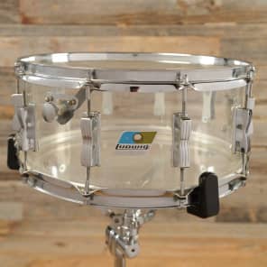 1970s Ludwig Vistalite 6.5x14" 10-Lug Snare Drum with Single-Color Finish