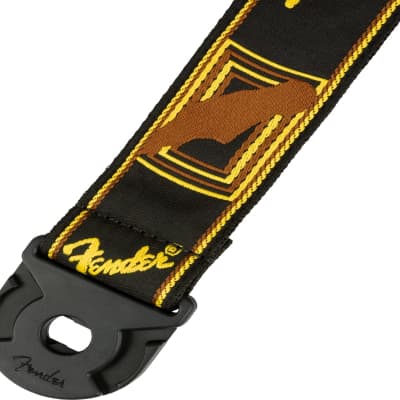 Fender QUICK GRIP Locking End Guitar Strap, Black/Yellow/Brown, 2" Wide image 11