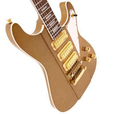 Joe Doe 'Gas Jockey' Electric Guitar by Vintage ~ Sparkling Gold Sand with Case image 8