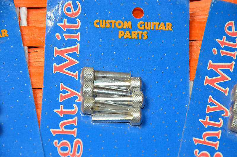 Mighty Mite Acoustic Bridge Pins * chromed brass * rare Reverb UK