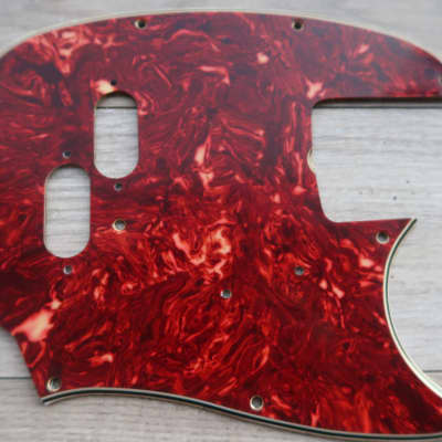 Fender Bass Pickguard  Mustang '66 - '71 Celluloid Tortoise Relic / Aged USA image 2