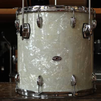1970's Slingerland 'New Rock Outfit' in White Marine Pearl 14x22 16x16 9x13 8x12 image 12