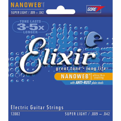 ELIXIR Electric Guitar Nickel Plated Steel Strings Super Light (9-42) NANOWEB image 1