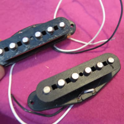 two vintage fender  pickups alnico magnets for strat stratocaster NEED REWIND image 6