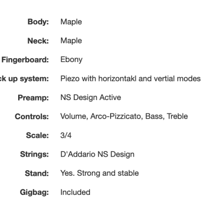 NS Design CR4 Double Bass Amber image 20