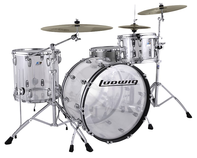 Ludwig *Pre-Order* Vistalite Clear Fab Kit 14x22/16x16/9x13 Shell Pack Drums Set Special Order Authorized Dealer image 1