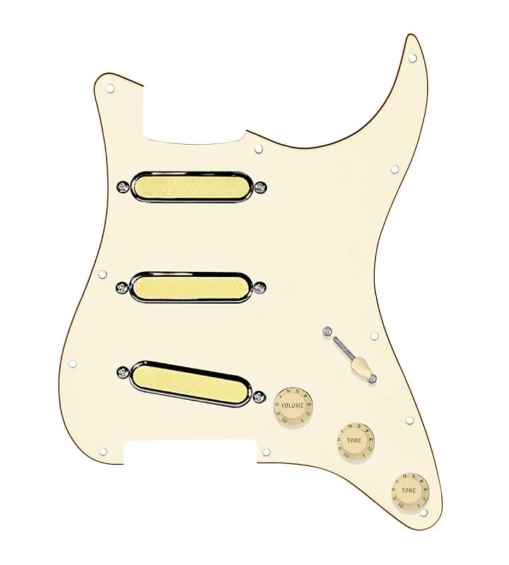 920D Custom Gold Foils Loaded Cream Pickguard 7 Way for Strat Guitars image 1