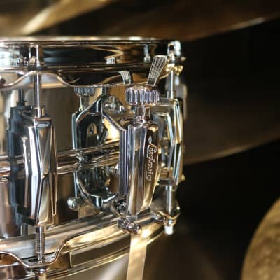 Ludwig B-Stock 5" x 14" Chrome Over Brass Supraphonic Snare Drum LB400BB image 3