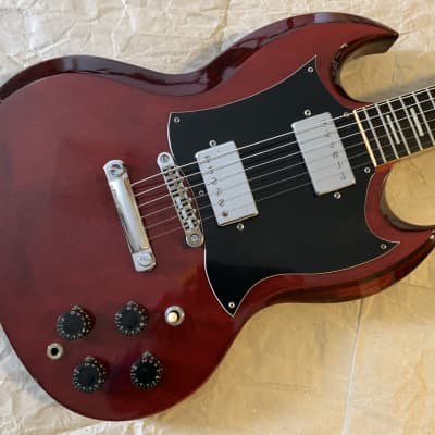Ampeg  SG type e. guitar  STUD GE series Set Neck  70s Maxon Humbuckers! - Wine Red MIJ Very Good Condition image 2