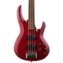 LTD B-204 Electric Bass Guitar Flamed Maple Top, See Thru Red Finish - LB204FMSTR  