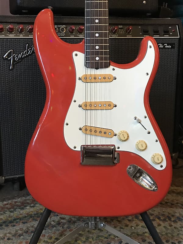 Tokai Springy Sound MIJ ST-65 Flamingo Orange 1980 Fiesta Red | Reverb