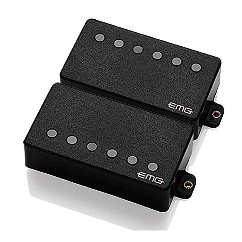 EMG 57/66 Bridge Neck Humbucker Alnico V Magnets Active Guitar Pickup Set Black image 1