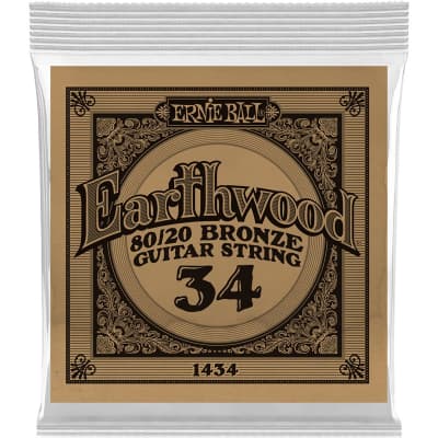 Ernie Ball 1434 Earthwood 80/20 Bronze Acoustic Single String, 34 for sale