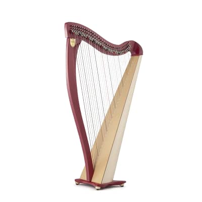 Lyon & Healy Drake Lever Harp Two-Tone Burgundy/Natural image 25