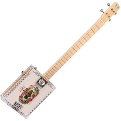 Lace Cigar Box Electric Guitar ~ 4 String ~ Buffalo Bill for sale