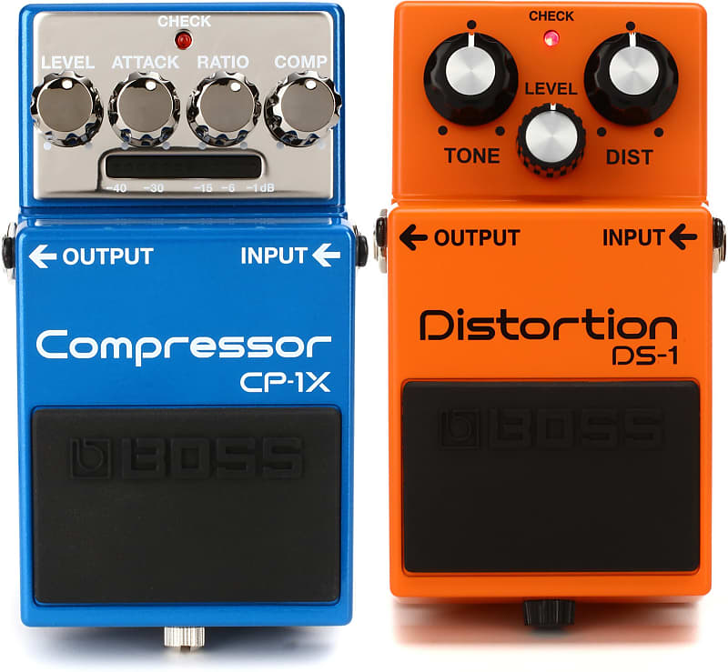 Boss CP-1X Compressor Pedal Bundle with Boss DS-1 Distortion Pedal