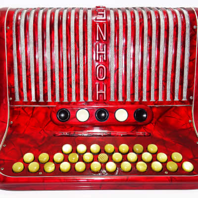 Immagine Hohner Club III M Diatonic Button Accordion, Perfect Original German Garmon, incl. Straps Case 2029, Rare Squeezebox Harmonica, Fantastic sound! - 7