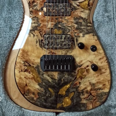 ESP Custom Shop M-II 7 NT Buckeye Burl Experimental Series 7-String Mint image 2
