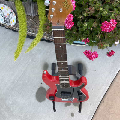 Vintage 70's Hondo Single HB Lead Guitar In Fiesta Red image 4