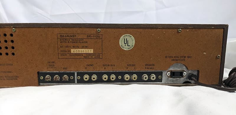 Vintage Sharp SR-113U Stereo Receiver w/ 8 Track | Reverb