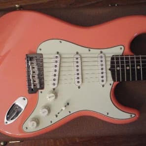 Rare ~ Custom Hand Built Dominick Ramos Stratocaster Style   7 Seven String Shell Pink Strat image 12