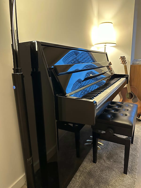 Yamaha b1 Acoustic Upright Piano Late 2021 - Present - Polished Ebony with Gold Fittings image 1