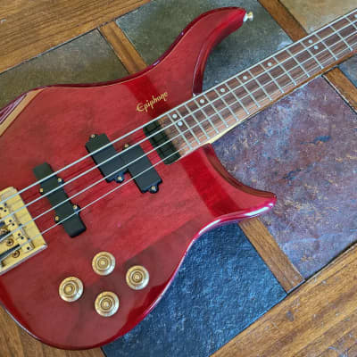Epiphone EBM-4 bass MIK 1997 - transparent red for sale