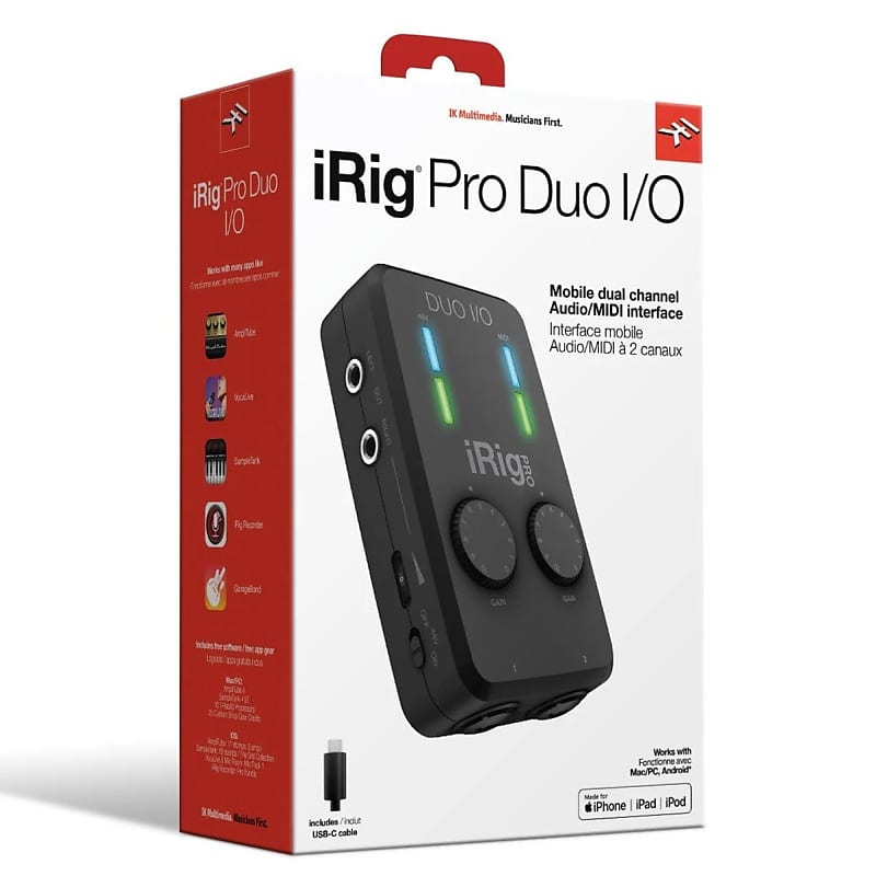 IK Multimedia IRIG-PRODUO-IO iRig Pro Duo I/O 2-channel Audio/MIDI Interface image 1