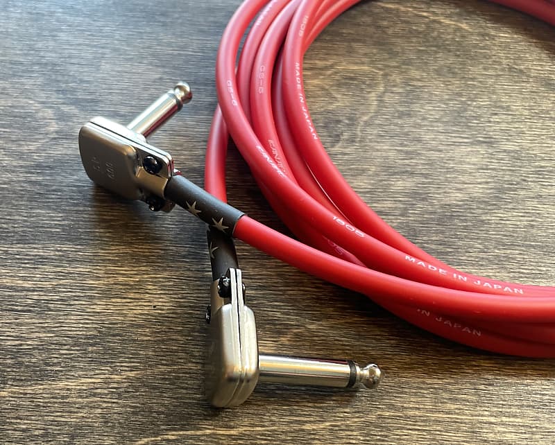 Low Profile Instrument Cable - Straight Connectors (10', Red) | Reverb