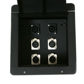 Elite Core Audio FB4-SP Recessed Floor Box with 4 XLR Female, 2 Speakon Connectors