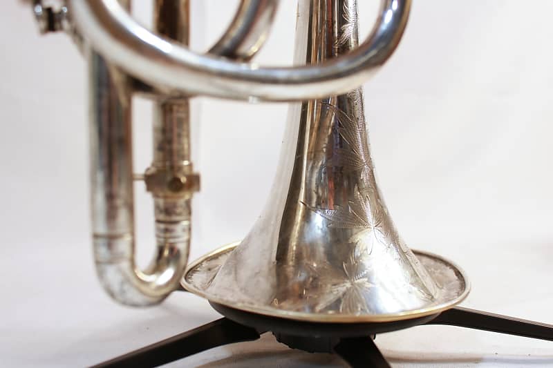 RARE Antique 1894 C.G. Conn Wonder Cornet in Silver w