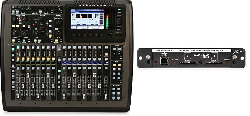 Behringer X32 Compact 40-channel Digital Mixer  Bundle with Behringer X-LIVE X32 Expansion Card for 32-channel SD/SDHC card and USB Recording image 1