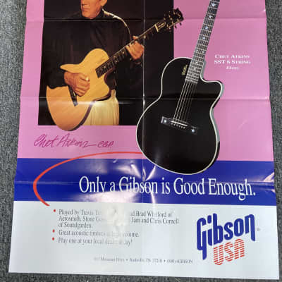 Gibson Chet Atkins Poster Brochure  1993 SST Studio CE CEC Country Gentleman Tennessean for sale