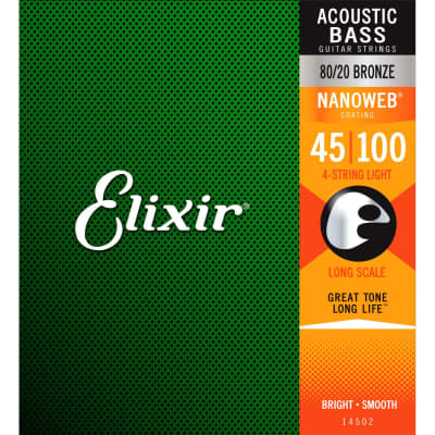 Elixir Nanoweb 80/20 Acoustic Bass Strings 45-100 for sale