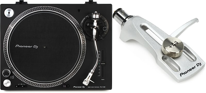 Pioneer DJ PLX-500 Direct Drive Turntable  Bundle with Pioneer DJ Turntable Headshell - Silver image 1