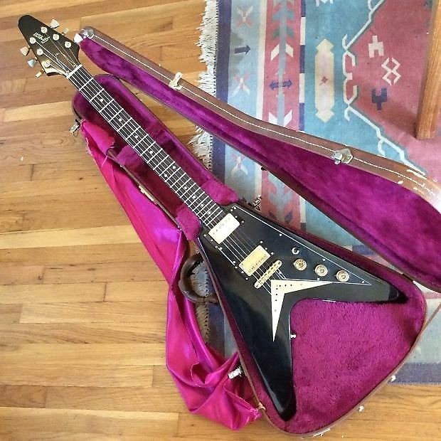 Vintage Greco Flying V 58 gibson lawsuit guitar 1976 Black
