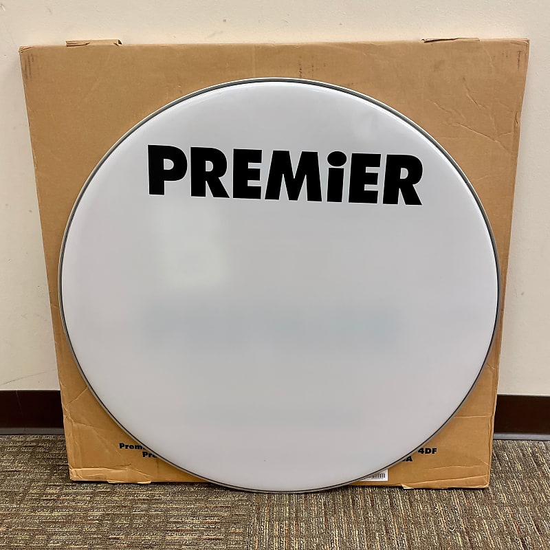 Premier Logo Bass Drum Head 28" Smooth White Reverb