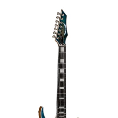 Dean Exile Select Floyd 7 Guitar - Burl Poplar Satin Turquoise Burst image 5