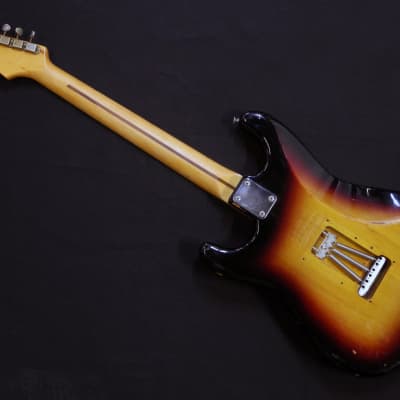 1977 Tokai Japan '57 Stratocaster St-60 Earliest Version 3-Tone Sunburst w/Fender Pat. Pend. Saddles image 6