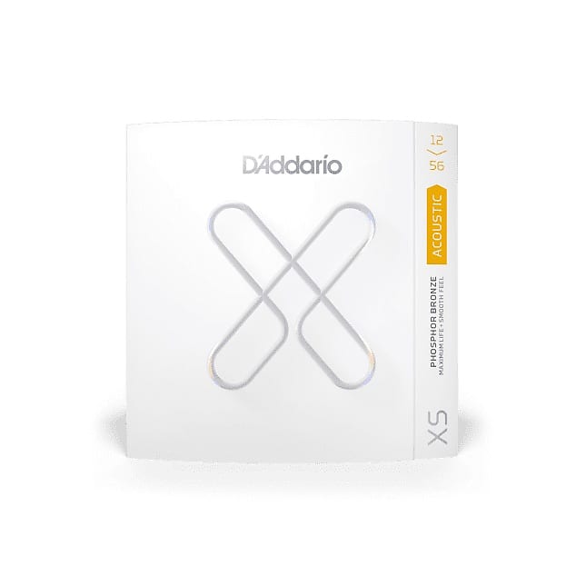 D'Addario XS Coated Phosphor Bronze XSAPB1256 12-56 Gauge Light Top Medium Bottom Acoustic Guitar Strings