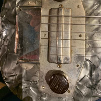 Harmony H-4 Lap Steel Silver Bullet 1950's Silver image 3