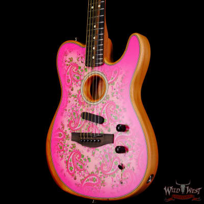 Fender American Acoustasonic Telecaster Ebony Fingerboard Pink Paisley 4.80 LBS US221860A image 2