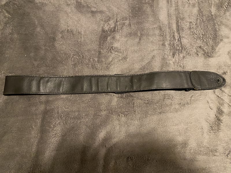 Vintage Fender F7GP Leather Guitar Strap 1990’s Black Reverb