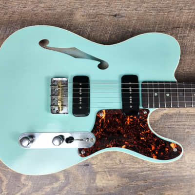 MyDream Partcaster Custom Built - Green Natural Thinline Lollar image 3